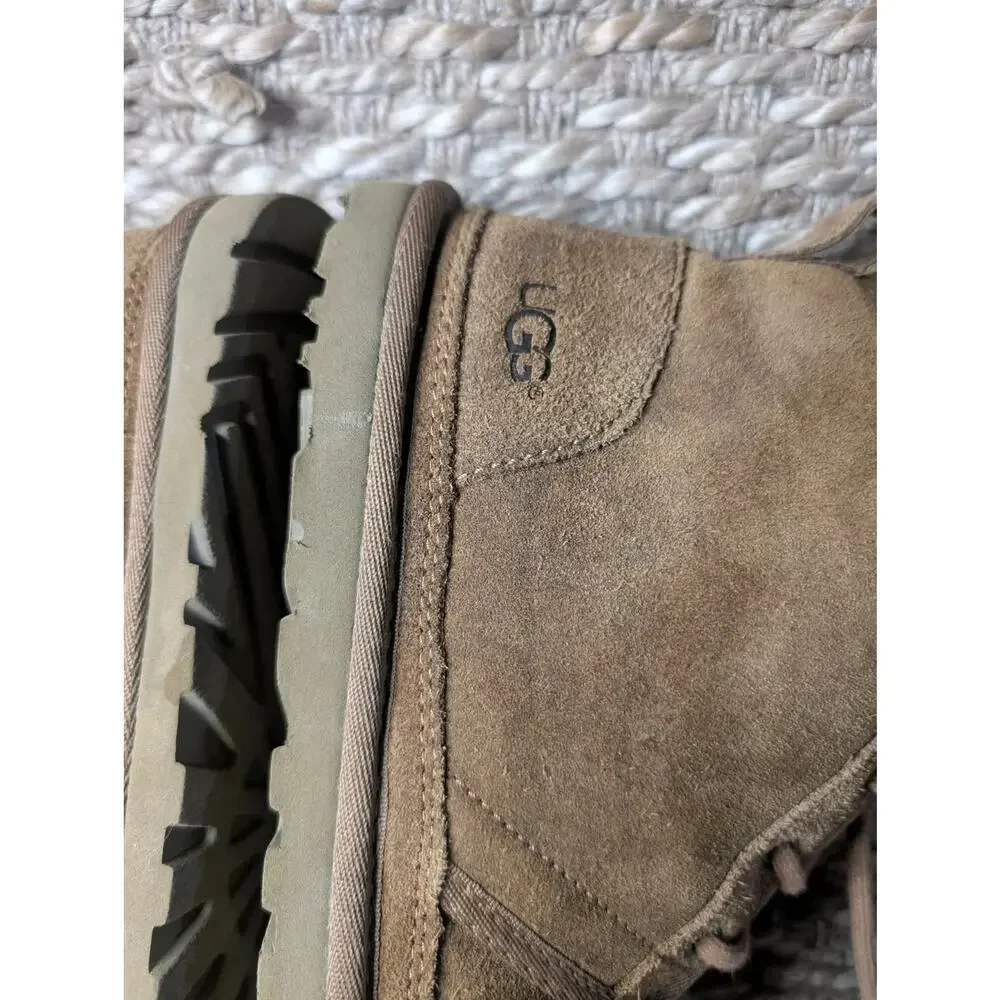 UGG Neumel Chukka Ankle Boots Men’s 9 Brown Suede Wool Lined Lace Up Uggs
